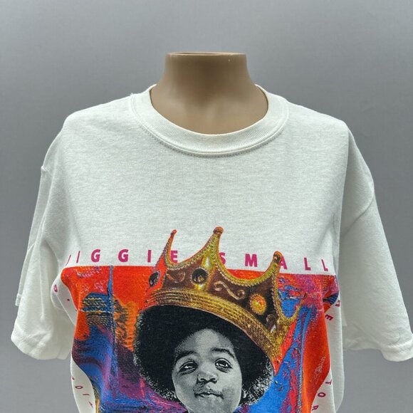 Notorious 90's B.I.G. Baby Crown Biggie Smalls T-Shirt Graphic Tee  White Men‎ S - Picture 10 of 10